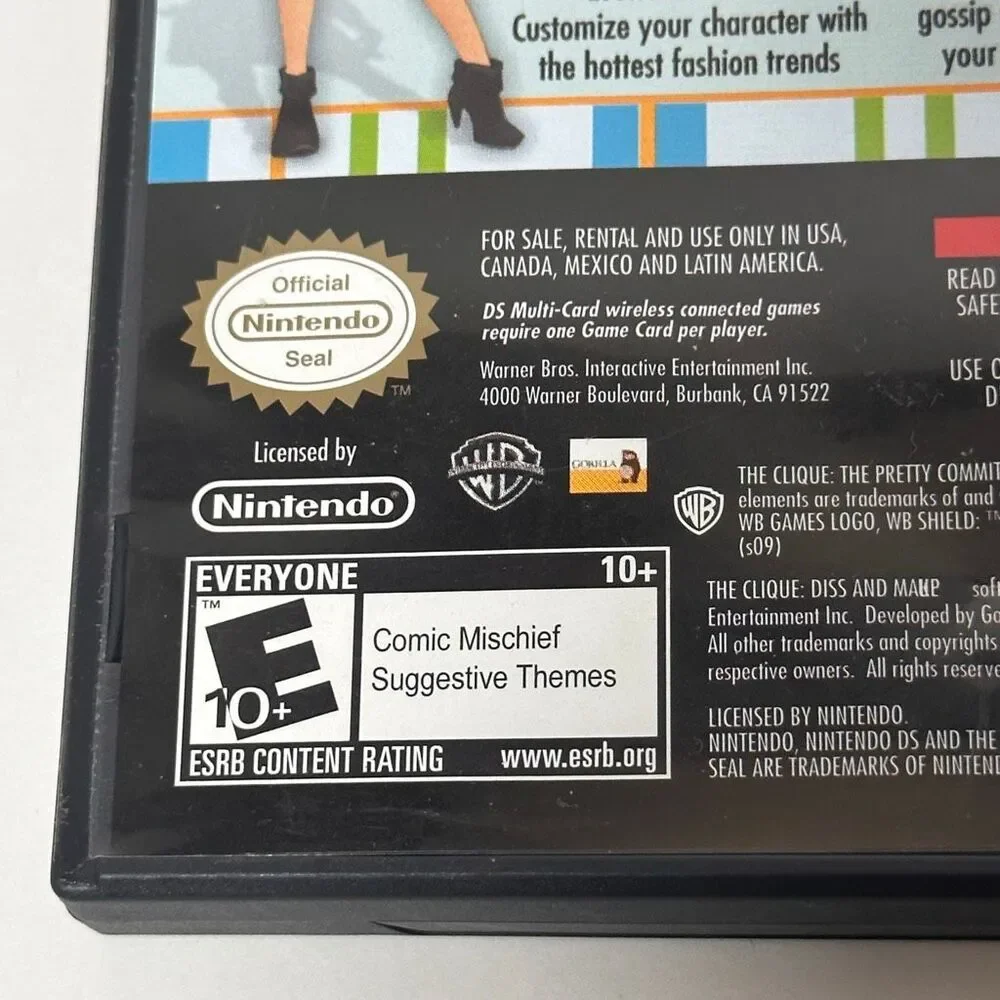 Nintendo DS The Clique: Diss And Make Up Game